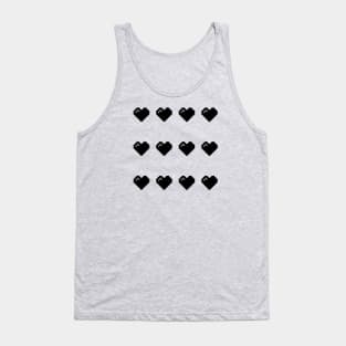 Pixel Art: BLACK HEART Emoji Bitmap Tank Top